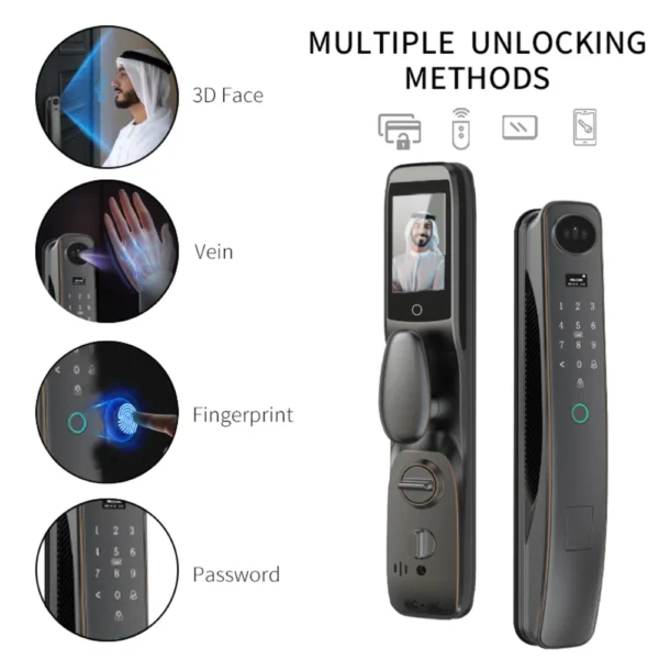 ZEKI R1 Pro smart door lock with face, palm vein, fingerprint and password access