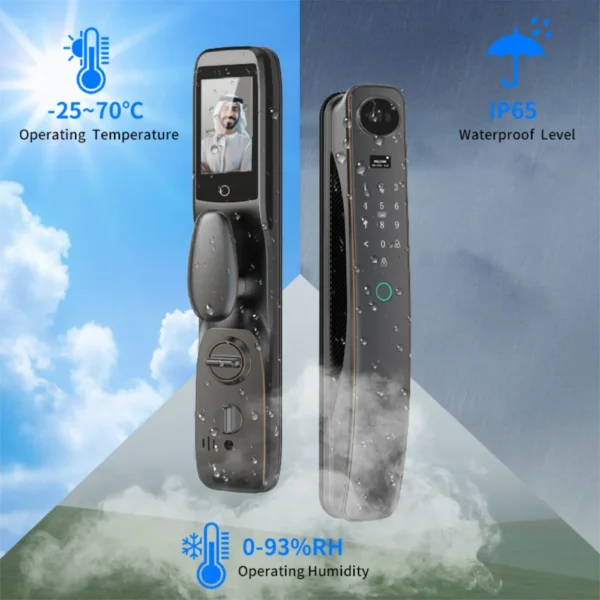 ZEKI R1 Pro biometric smart door lock with IP65 protection