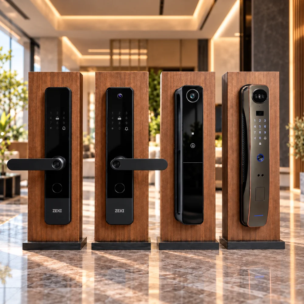 ZEKI smart door locks displayed for a smart lock buying guide in Pakistan